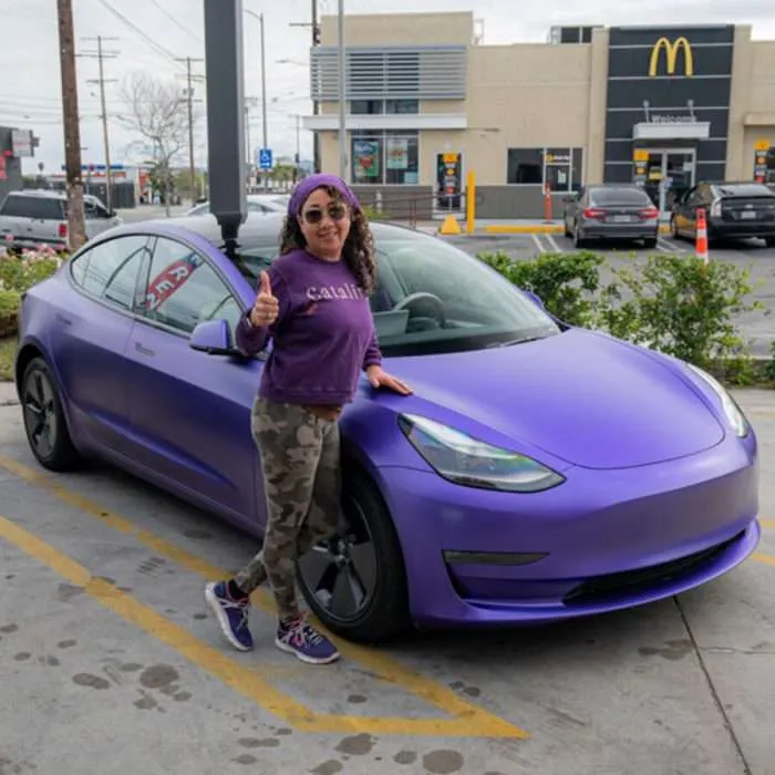 Tesla Purple Vinyl Wrap