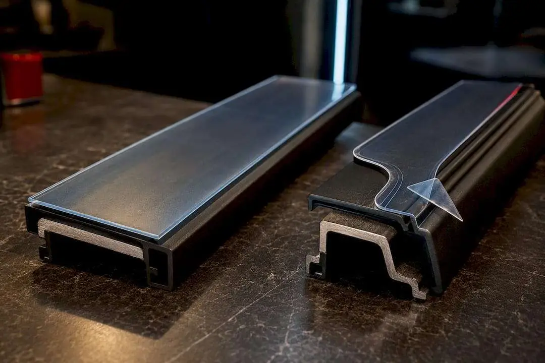Flat and stepped door sill film comparison