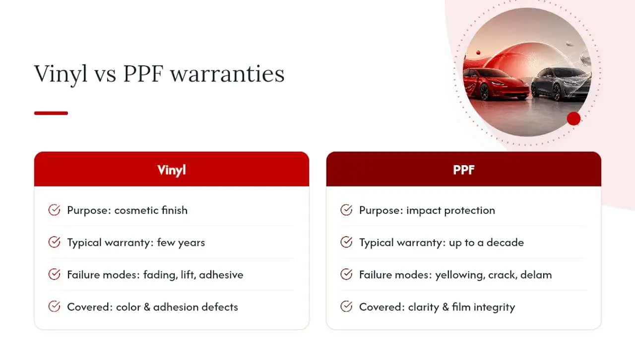 Does Vinyl Wrap Coverage Work the Same as PPF Warranties? — overview diagram