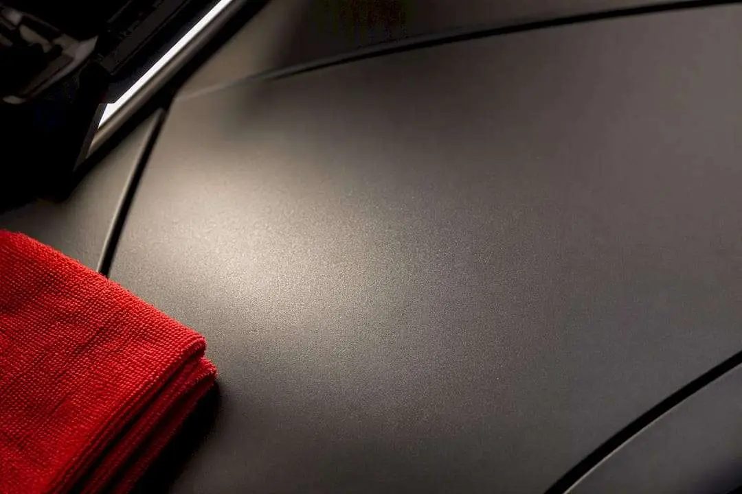 Satin PPF texture under inspection lighting